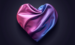 Serce w kolorach flagi biseksualnej